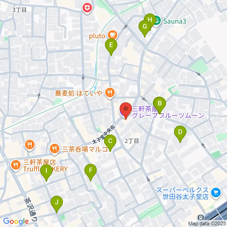 三軒茶屋グレープフルーツムーン周辺の駐車場・コインパーキング一覧地図