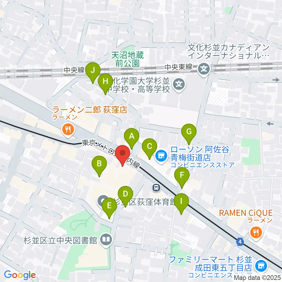 荻窪ベルベットサン周辺の駐車場・コインパーキング一覧地図