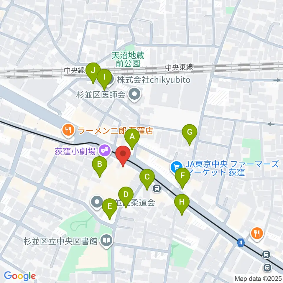 荻窪ベルベットサン周辺の駐車場・コインパーキング一覧地図