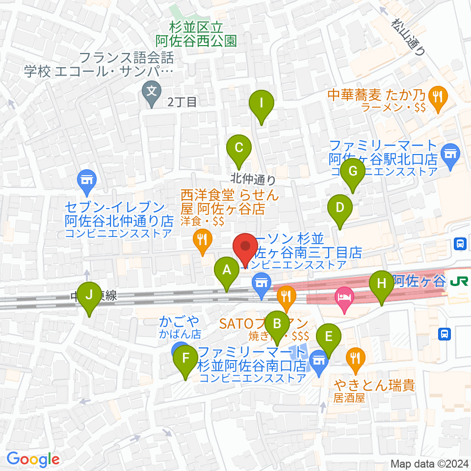 阿佐ヶ谷JAMBJAMB周辺の駐車場・コインパーキング一覧地図