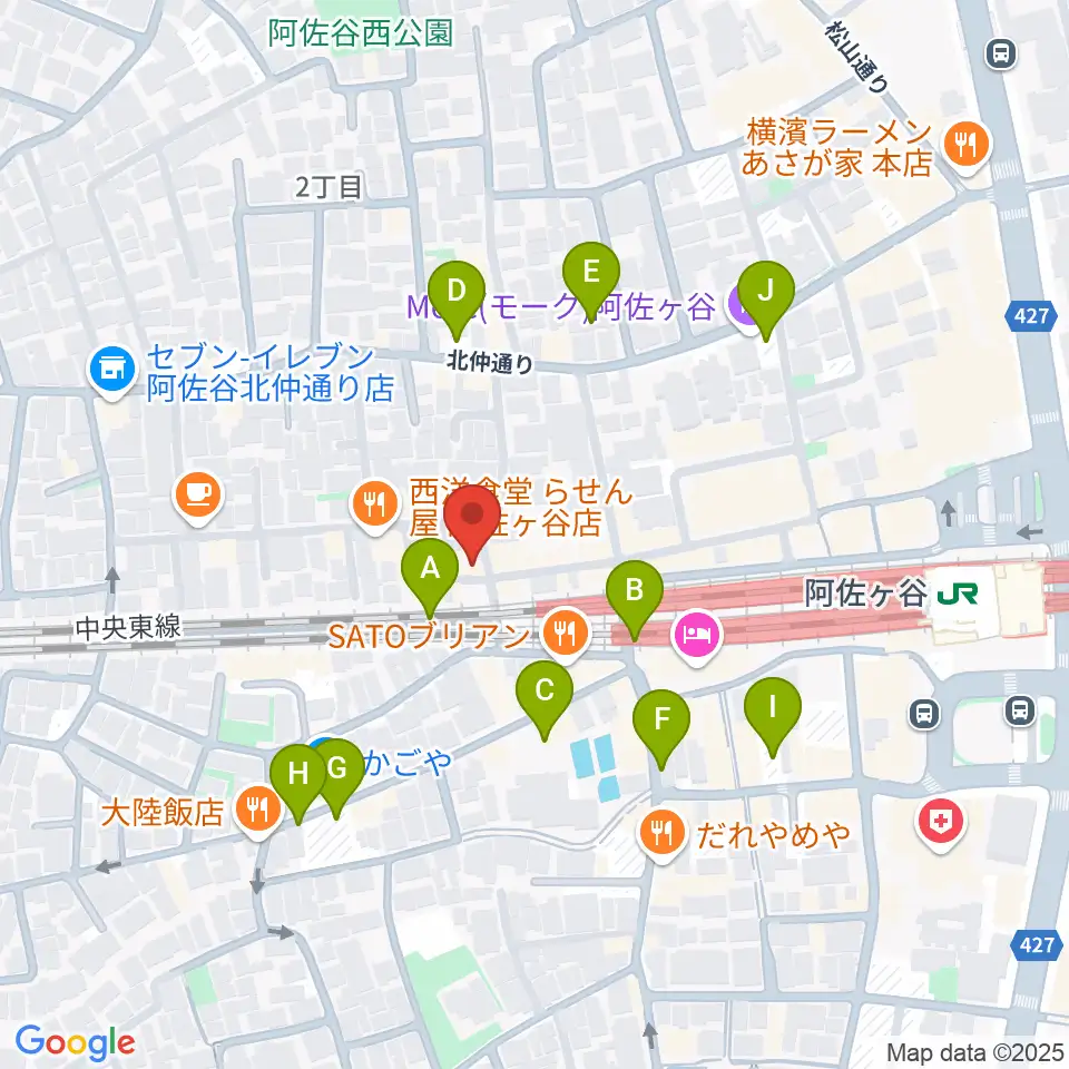 阿佐ヶ谷JAMBJAMB周辺の駐車場・コインパーキング一覧地図