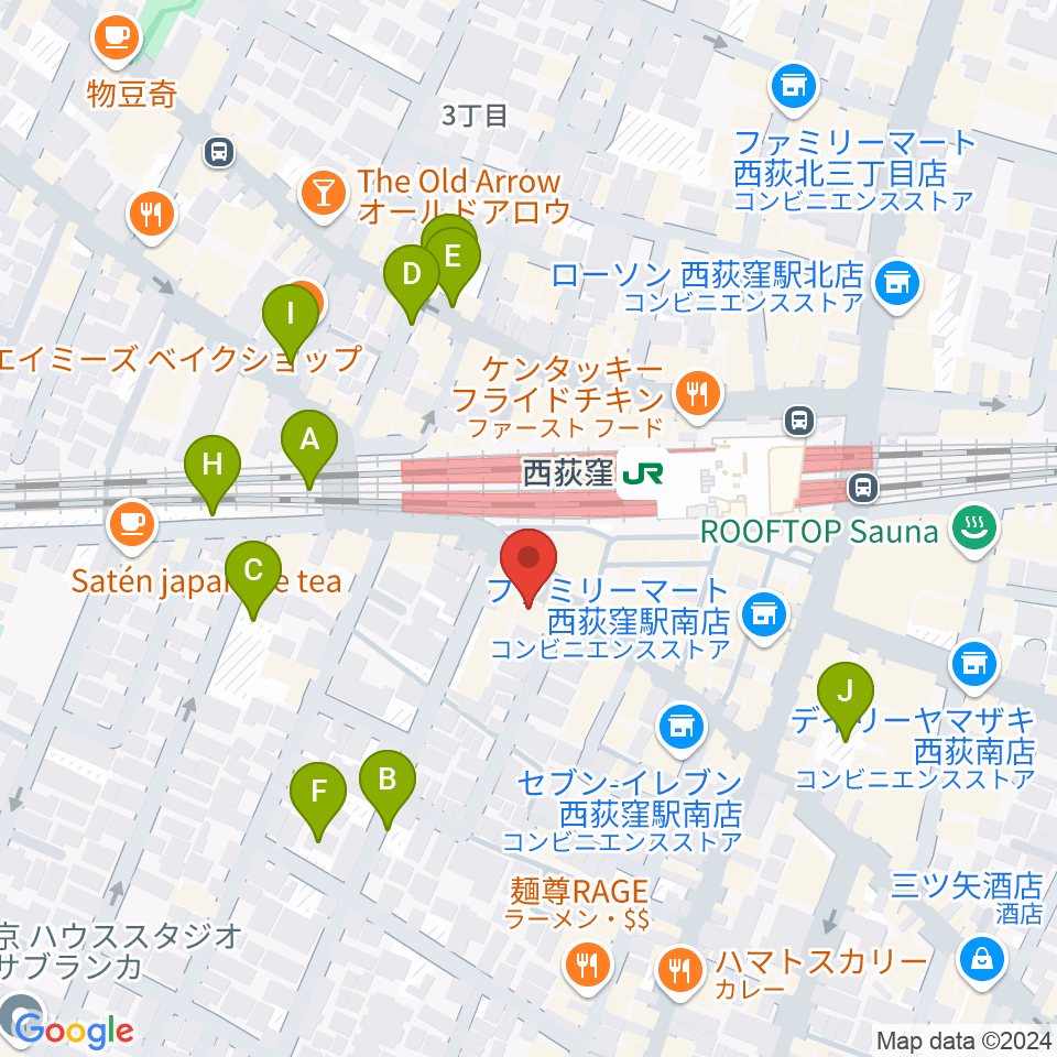 西荻窪クラップ・クラップ周辺の駐車場・コインパーキング一覧地図