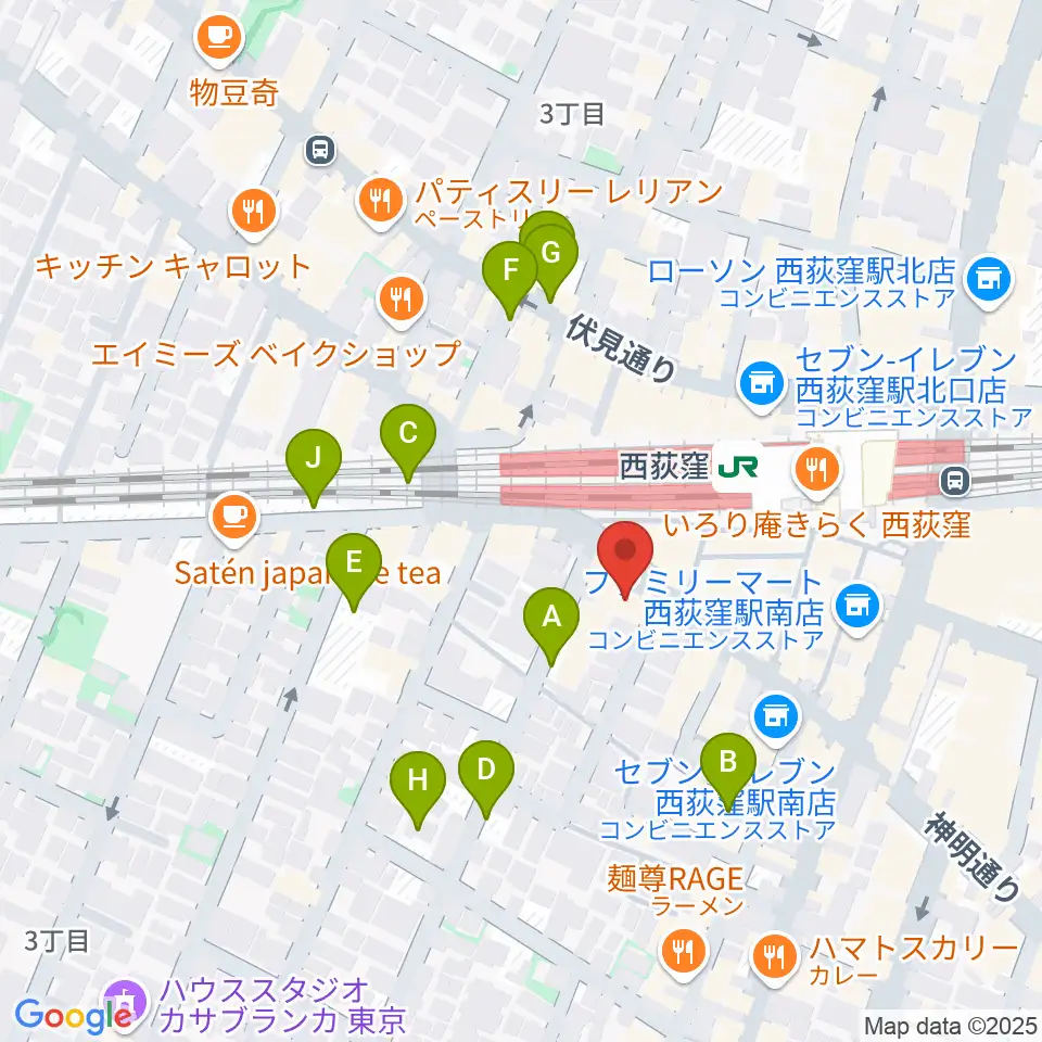 西荻窪クラップ・クラップ周辺の駐車場・コインパーキング一覧地図