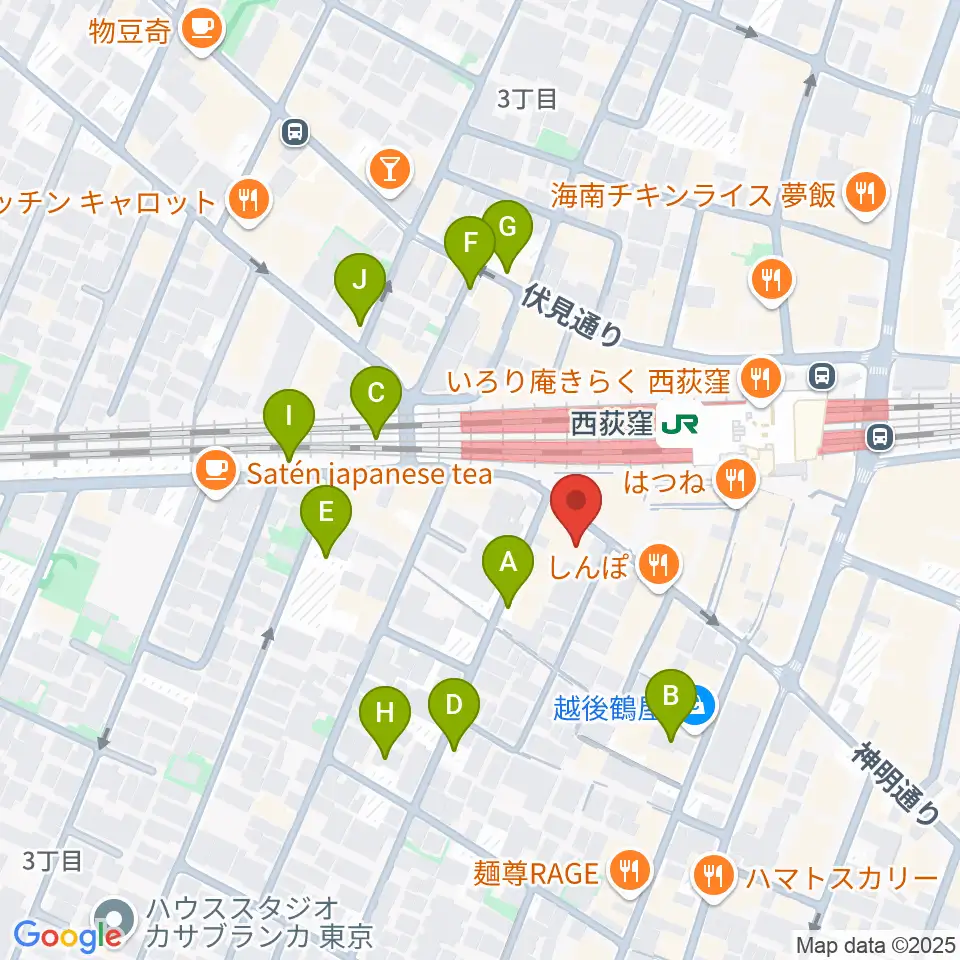 西荻窪クラップ・クラップ周辺の駐車場・コインパーキング一覧地図