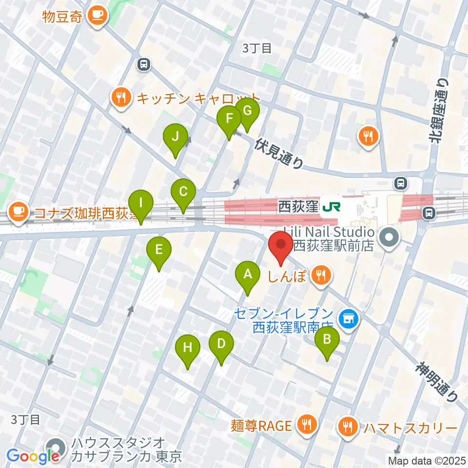西荻窪クラップ・クラップ周辺の駐車場・コインパーキング一覧地図