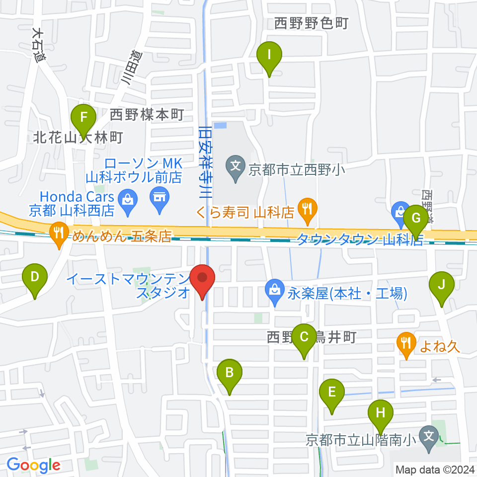 イーストマウンテンスタジオ周辺の駐車場・コインパーキング一覧地図