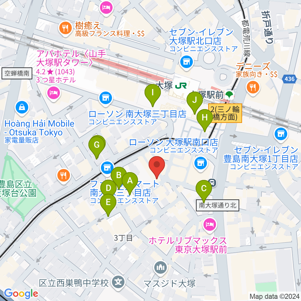 大塚Deepa周辺の駐車場・コインパーキング一覧地図