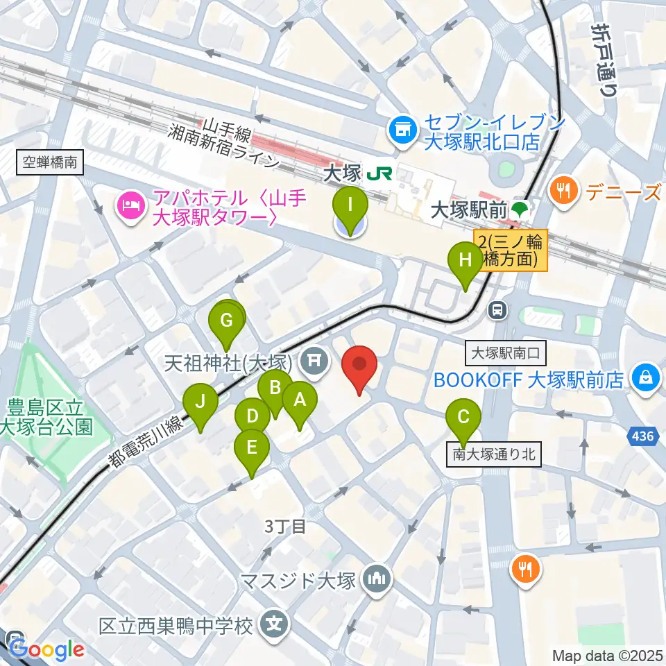 大塚Deepa周辺の駐車場・コインパーキング一覧地図