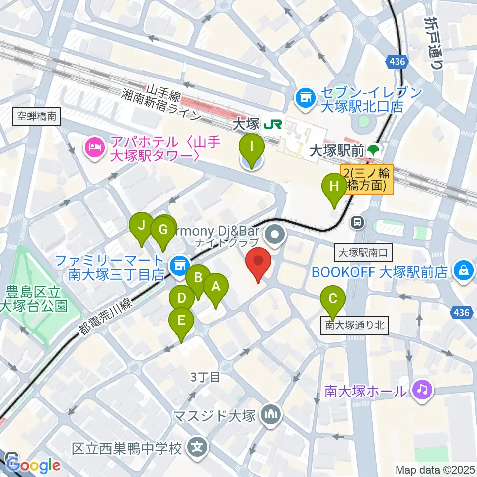 大塚Deepa周辺の駐車場・コインパーキング一覧地図