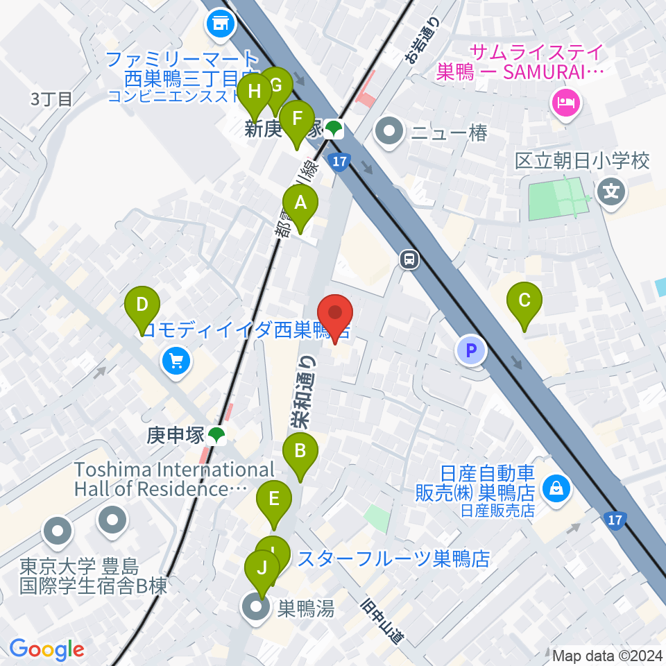 巣鴨スタジオフォー周辺の駐車場・コインパーキング一覧地図