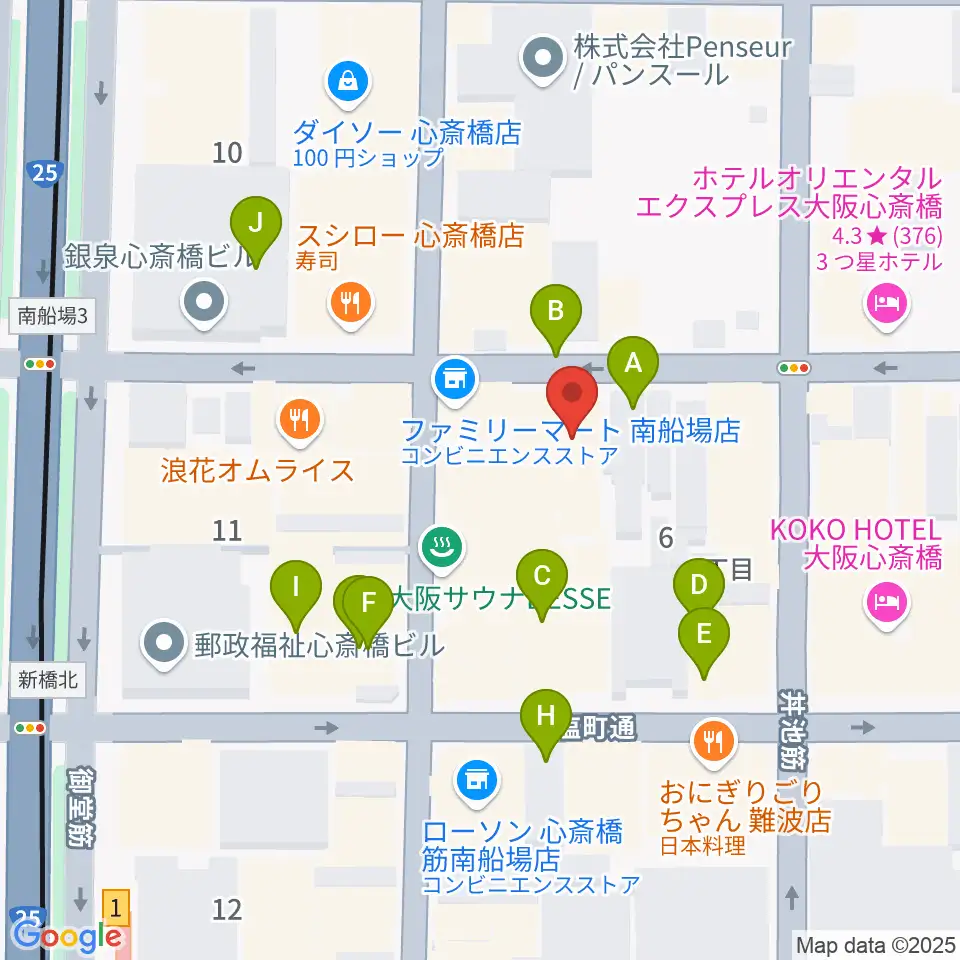IMIボイストレーニング・ボーカルスクール大阪校周辺の駐車場・コインパーキング一覧地図