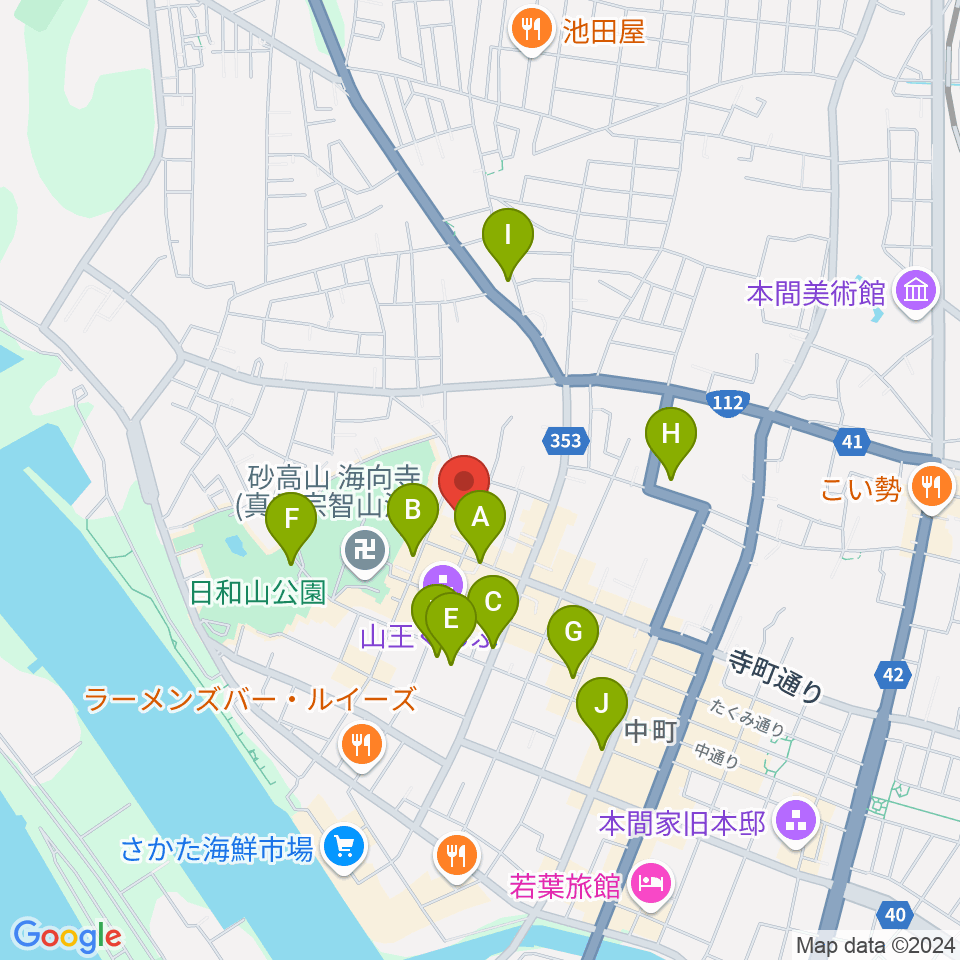 酒田市港座周辺の駐車場・コインパーキング一覧地図