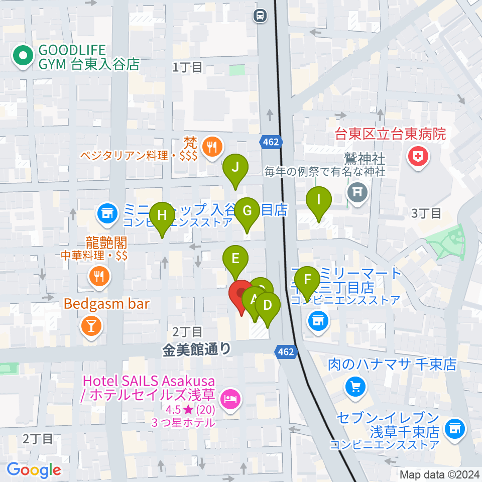 入谷FOUR AND MORE周辺の駐車場・コインパーキング一覧地図