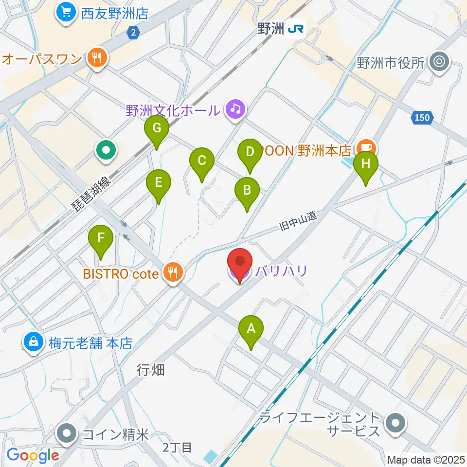 滋賀バリハリ周辺の駐車場・コインパーキング一覧地図