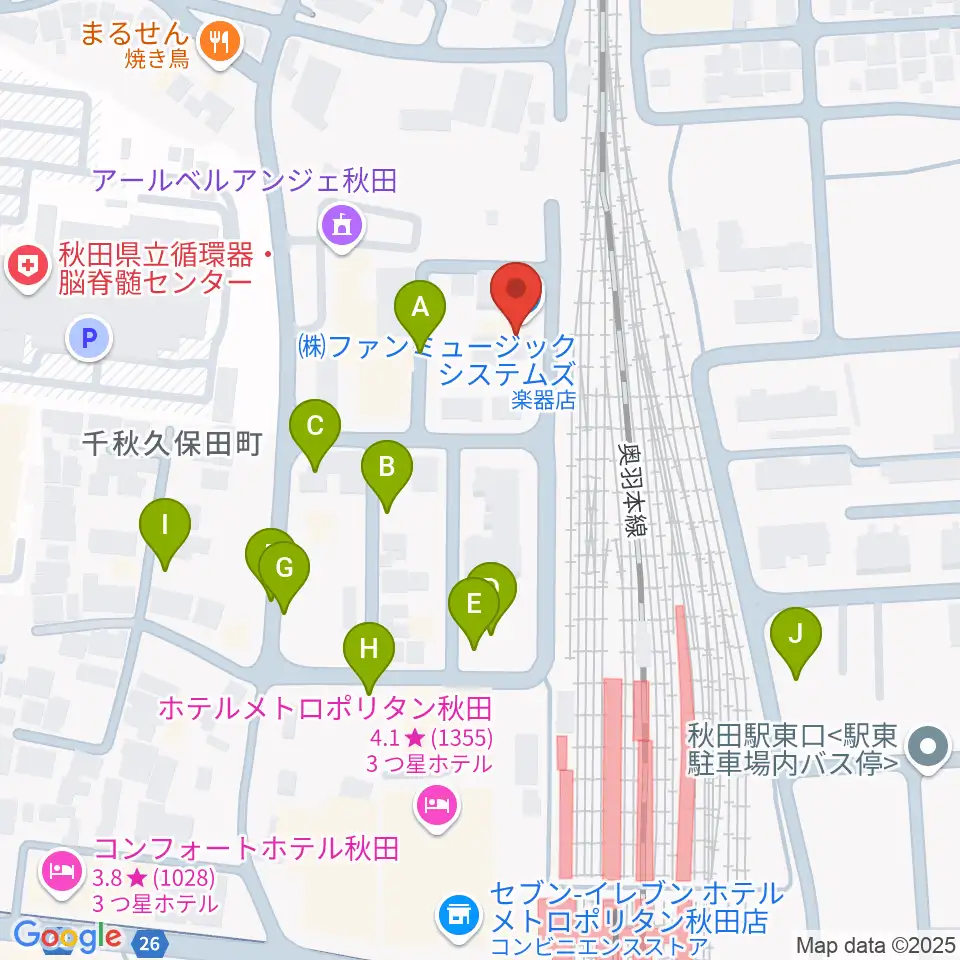 ファンミュージックシステムズ周辺の駐車場・コインパーキング一覧地図