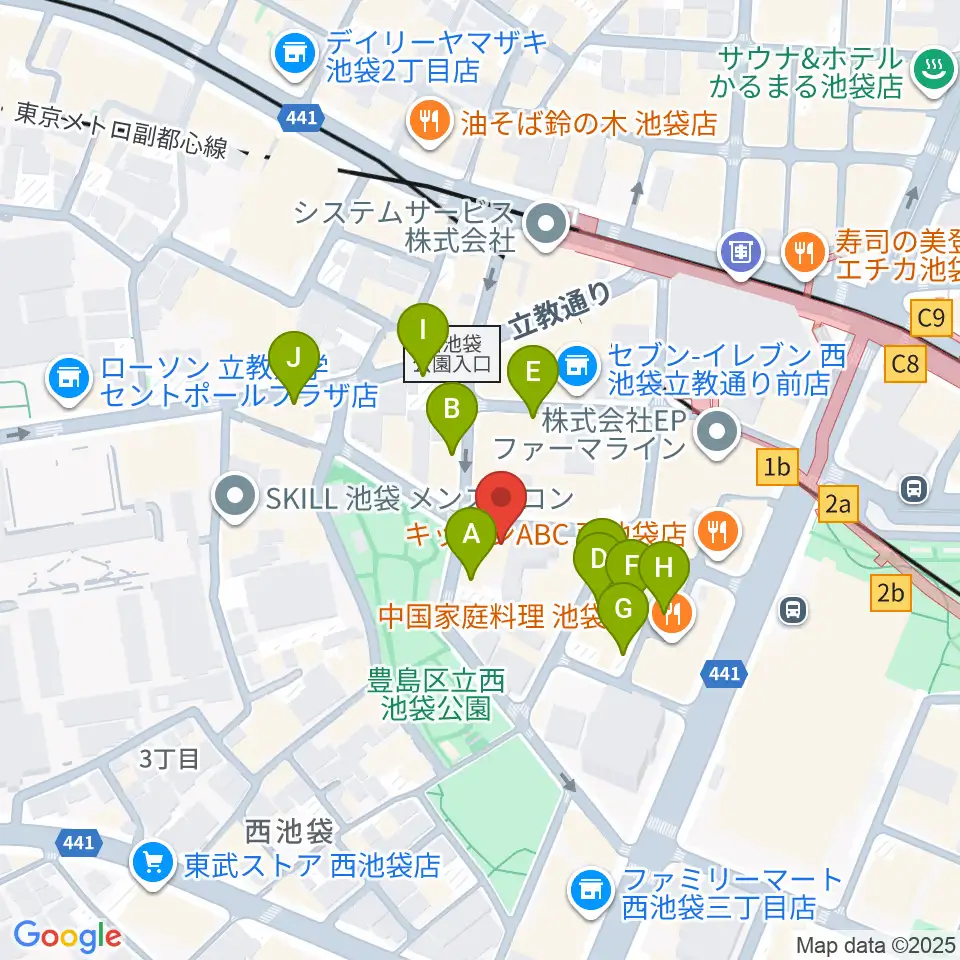 池袋インディペンデンス周辺の駐車場・コインパーキング一覧地図