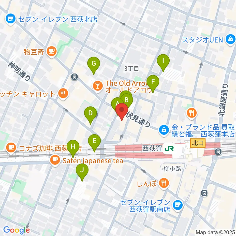 西荻ヘブンズドア周辺の駐車場・コインパーキング一覧地図