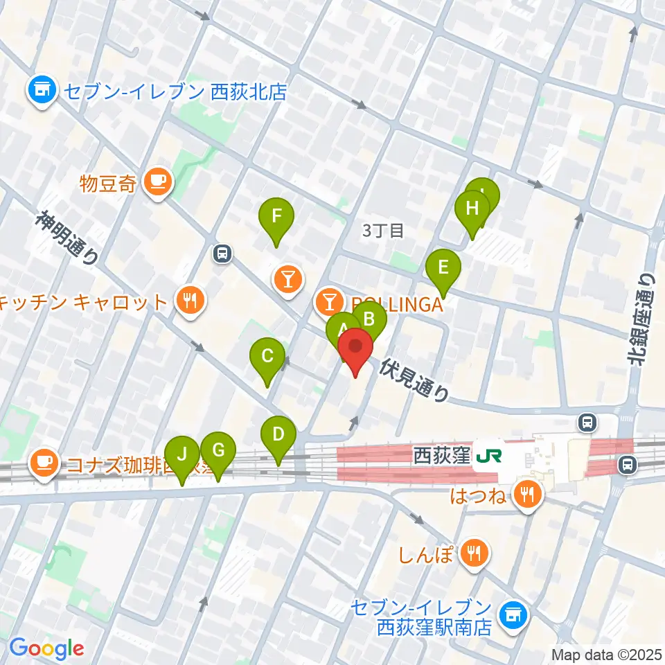 西荻ヘブンズドア周辺の駐車場・コインパーキング一覧地図