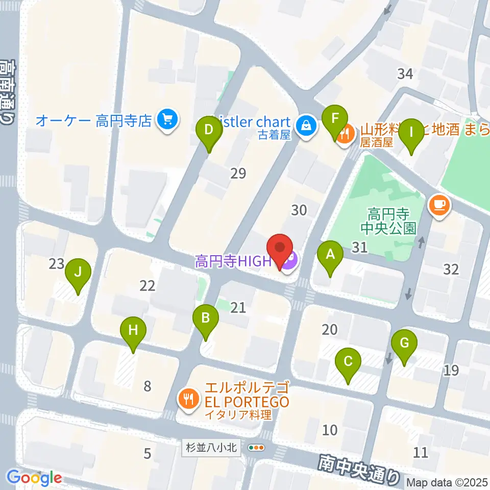 高円寺HIGH周辺の駐車場・コインパーキング一覧地図