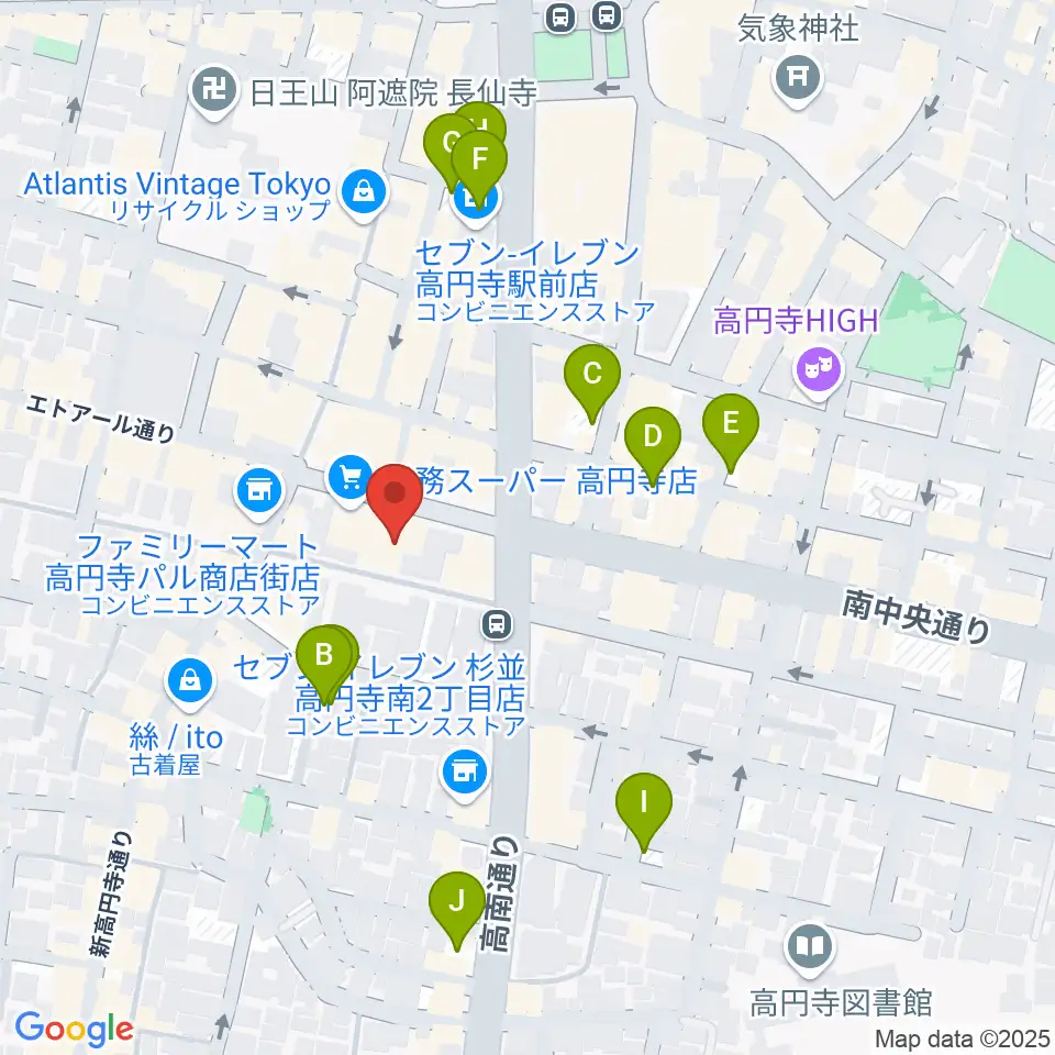 高円寺ALONE周辺の駐車場・コインパーキング一覧地図