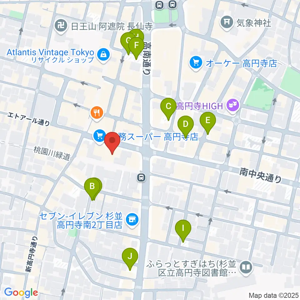 高円寺ALONE周辺の駐車場・コインパーキング一覧地図