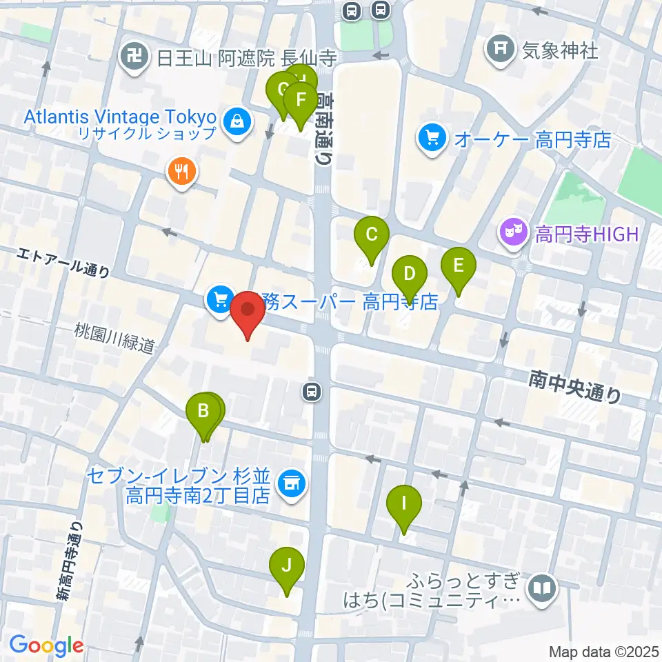 高円寺ALONE周辺の駐車場・コインパーキング一覧地図