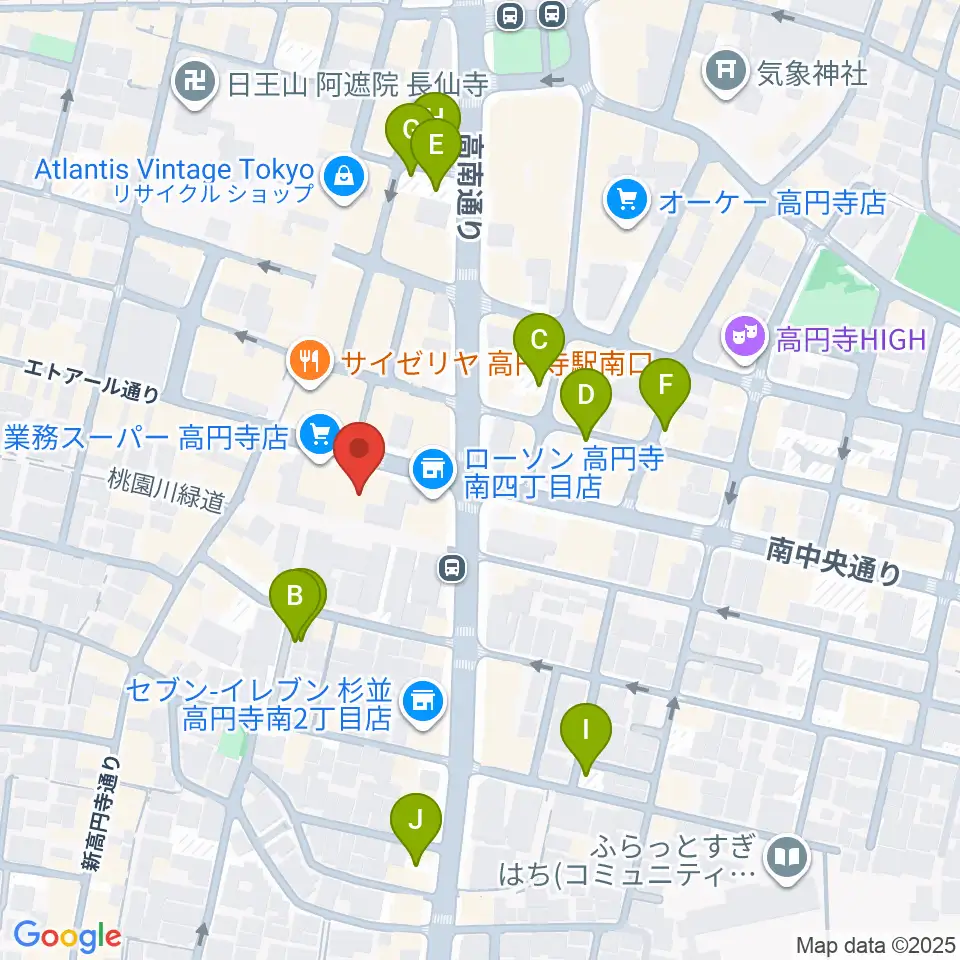 高円寺ALONE周辺の駐車場・コインパーキング一覧地図