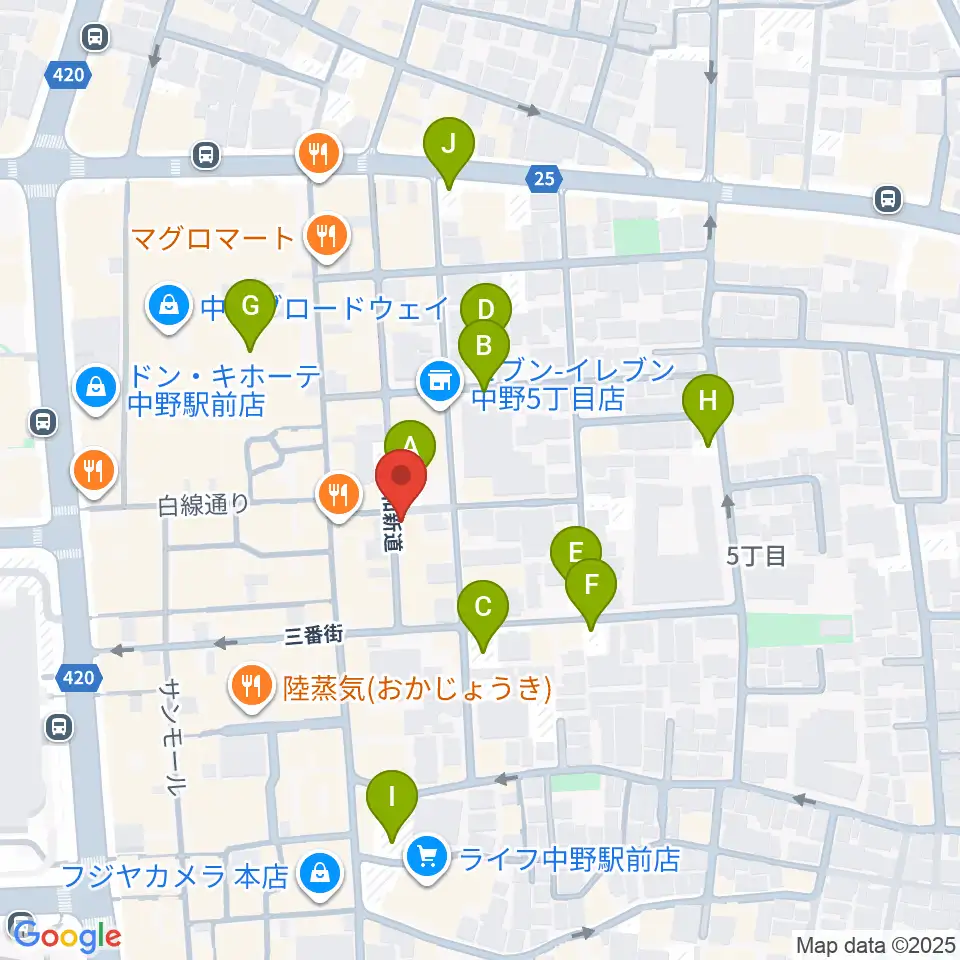 中野SweetRain周辺の駐車場・コインパーキング一覧地図