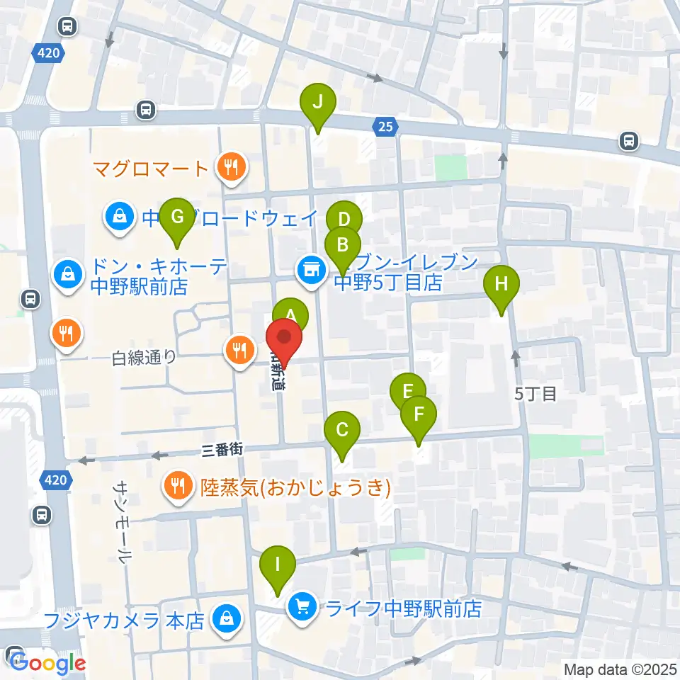 中野SweetRain周辺の駐車場・コインパーキング一覧地図