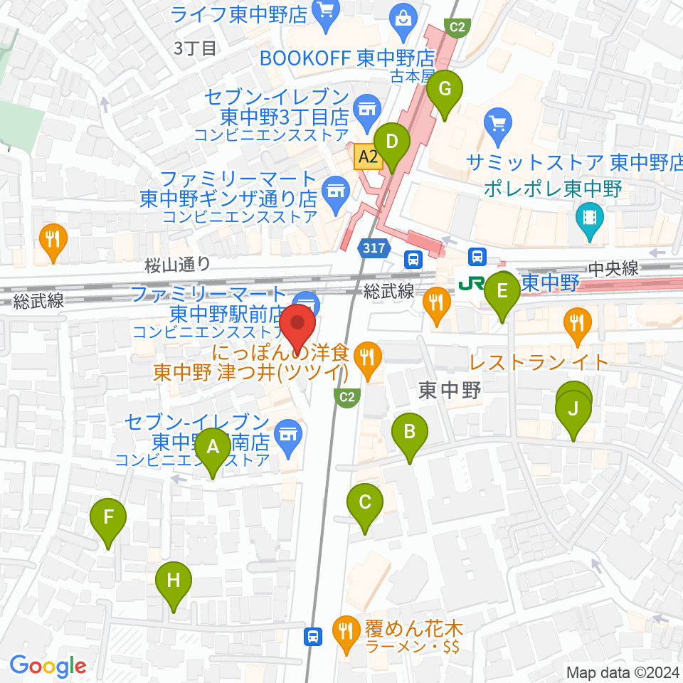 東中野 驢馬駱駝（ろまらくだ）周辺の駐車場・コインパーキング一覧地図