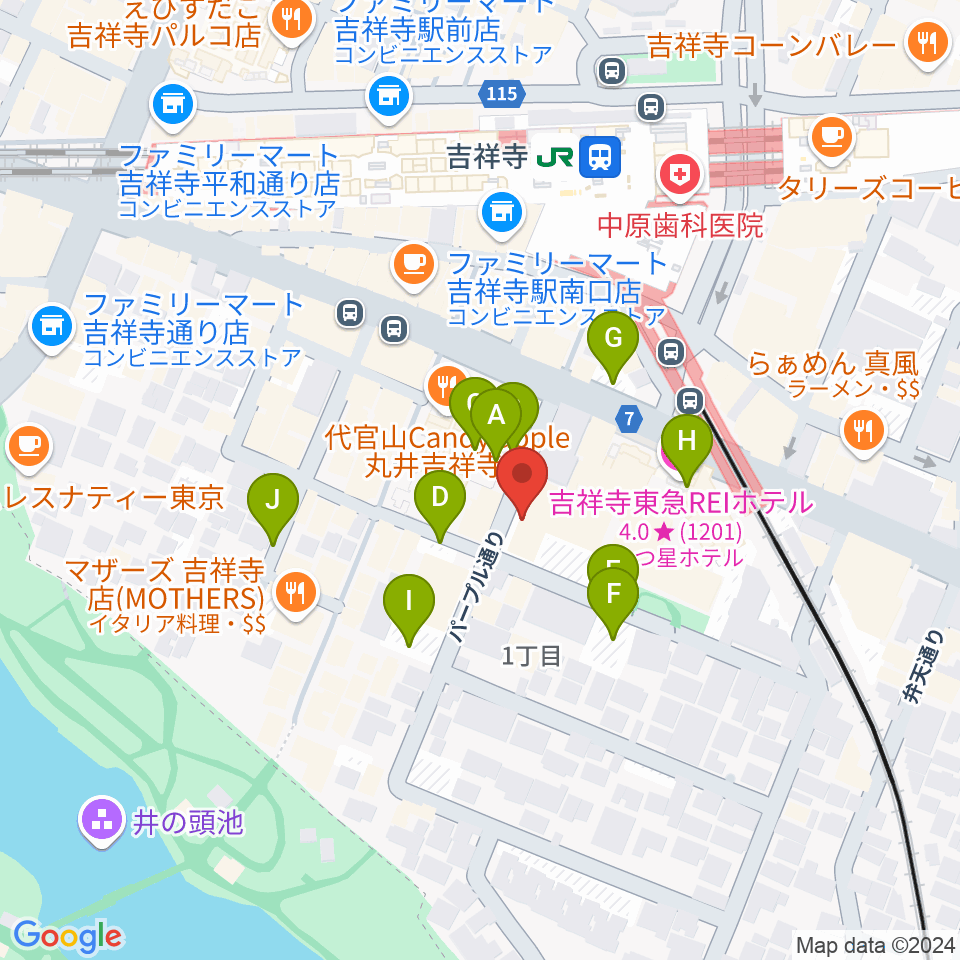 武蔵野公会堂周辺の駐車場・コインパーキング一覧地図