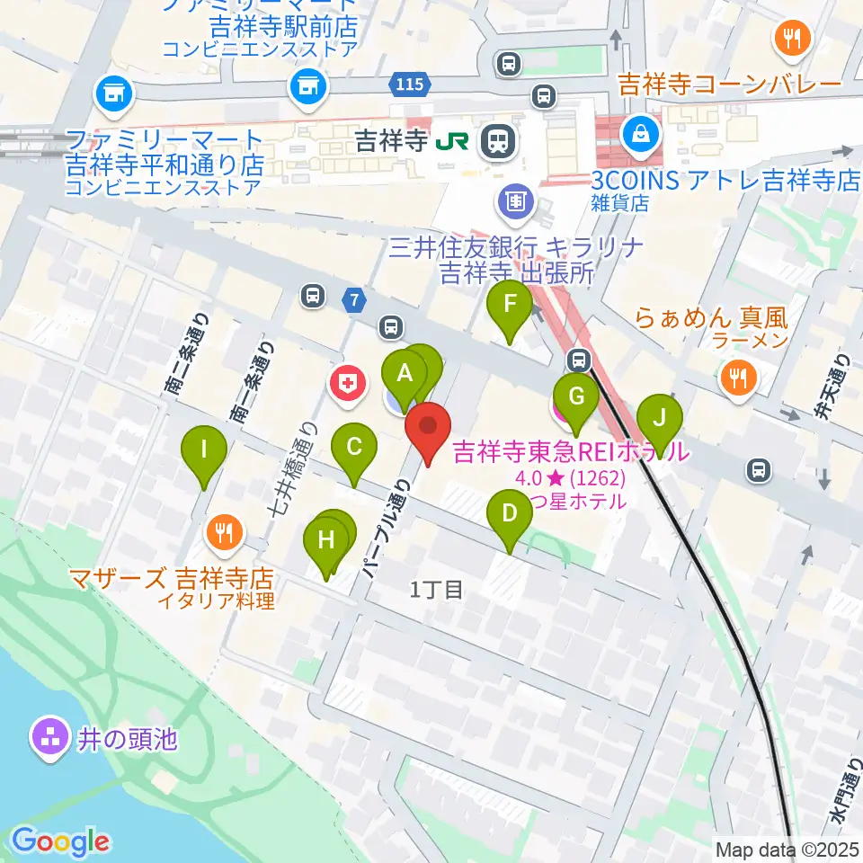 武蔵野公会堂周辺の駐車場・コインパーキング一覧地図
