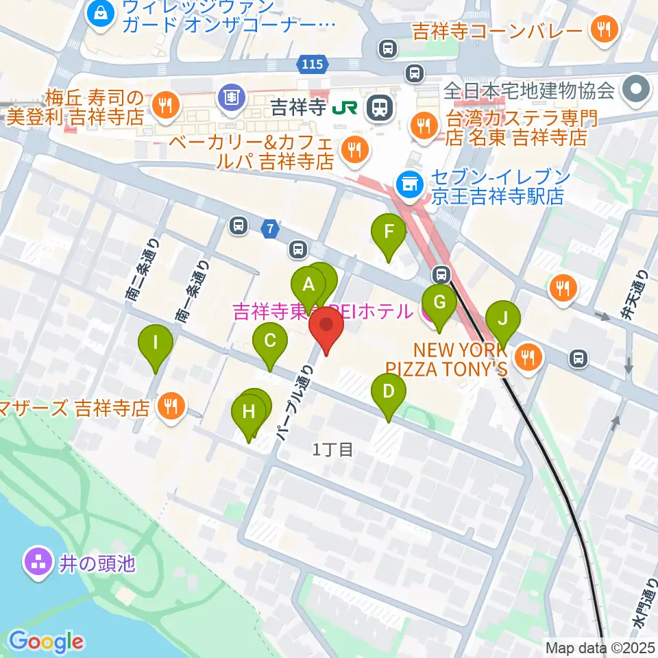 武蔵野公会堂周辺の駐車場・コインパーキング一覧地図