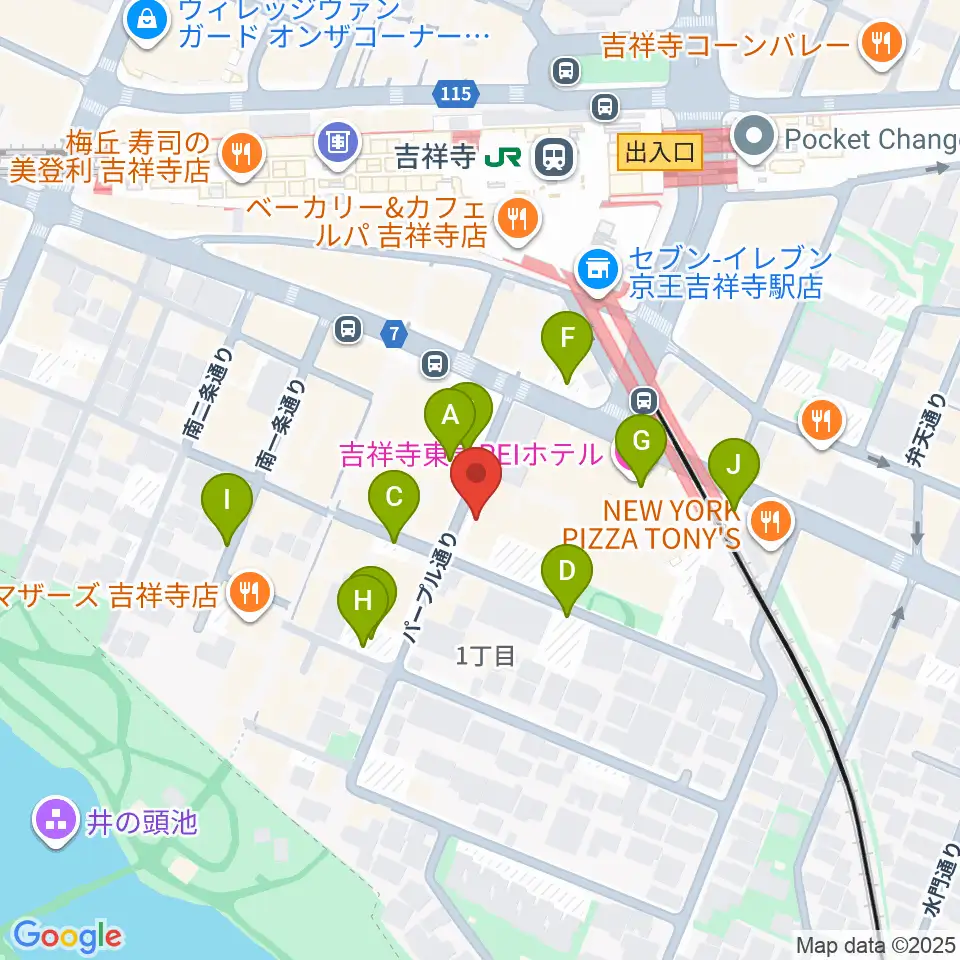 武蔵野公会堂周辺の駐車場・コインパーキング一覧地図