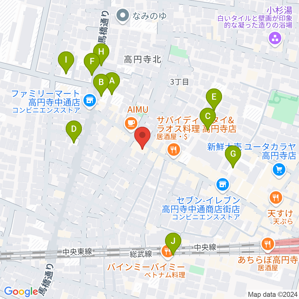 高円寺コクテイル書房周辺の駐車場・コインパーキング一覧地図