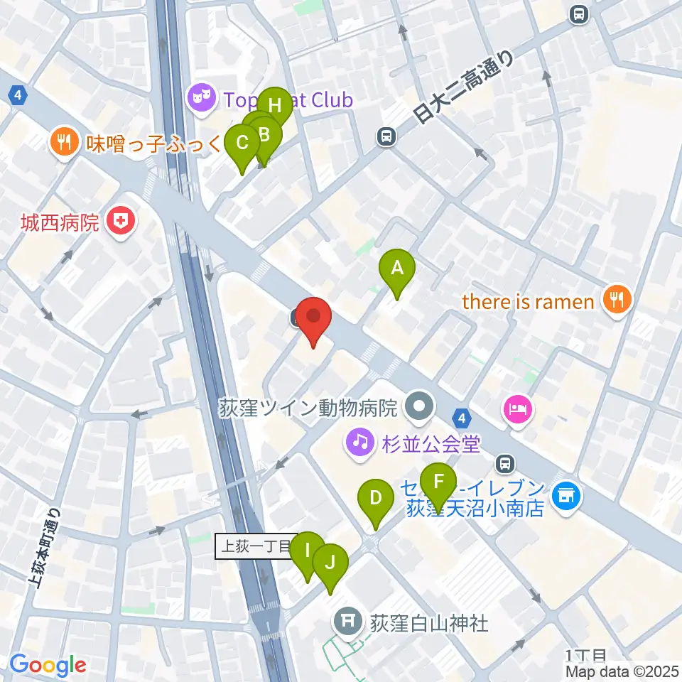 荻窪ルースター周辺の駐車場・コインパーキング一覧地図
