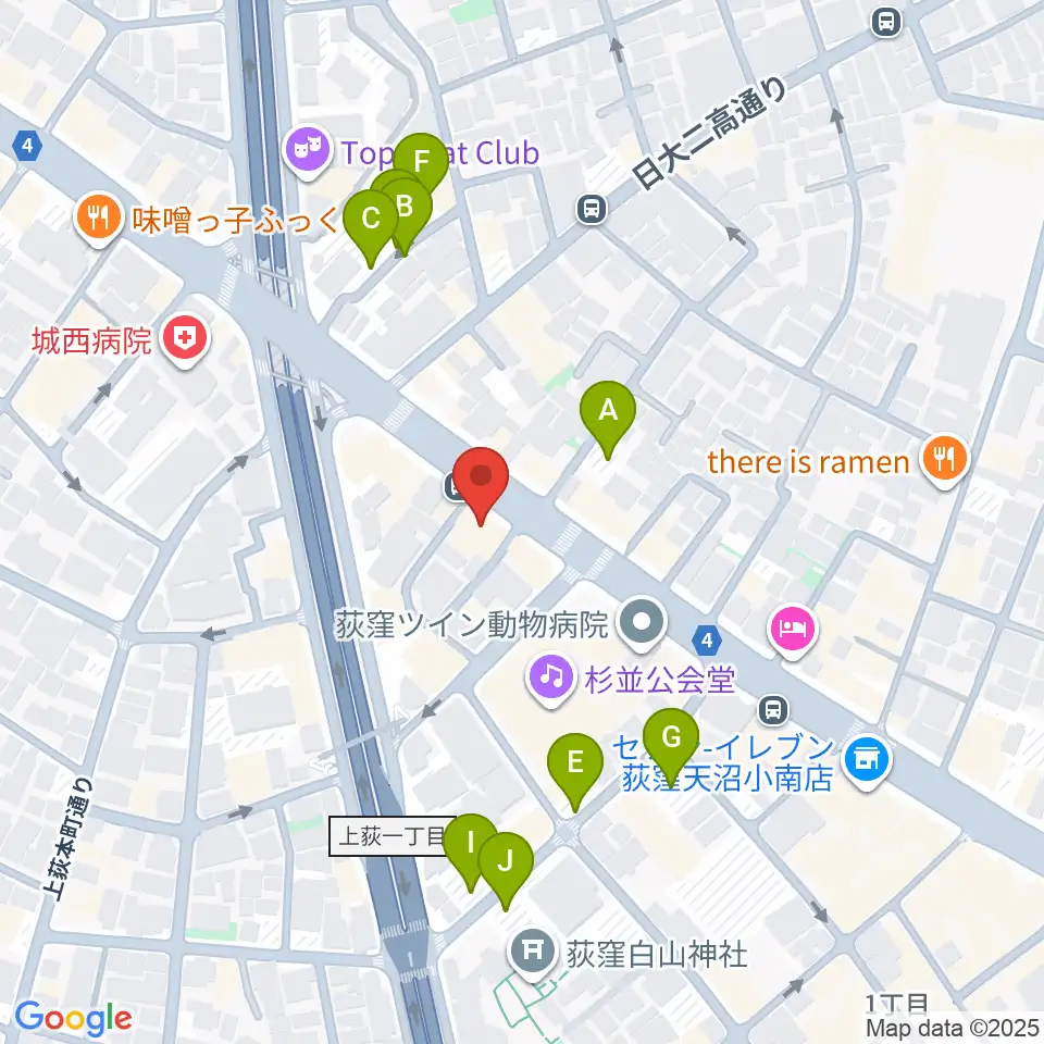 荻窪ルースター周辺の駐車場・コインパーキング一覧地図