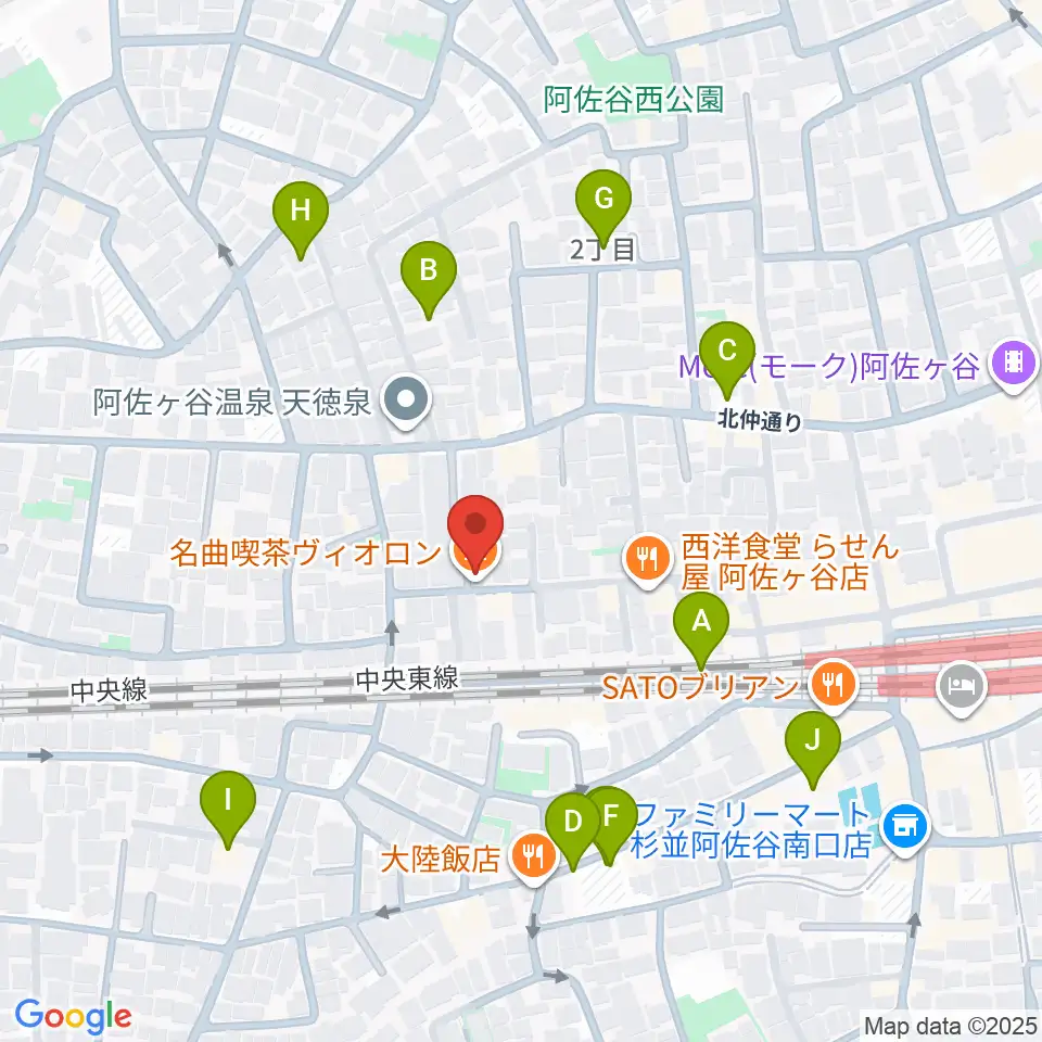 名曲喫茶ヴィオロン周辺の駐車場・コインパーキング一覧地図