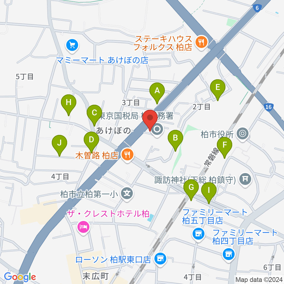 柏アライブ周辺の駐車場・コインパーキング一覧地図