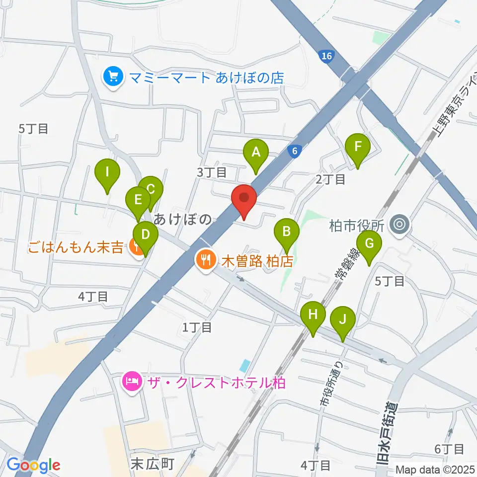 柏アライブ周辺の駐車場・コインパーキング一覧地図