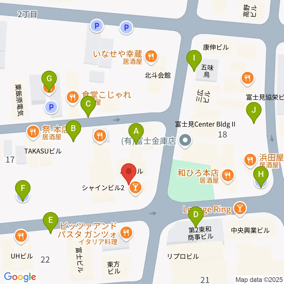 エイティワンクラブ周辺の駐車場・コインパーキング一覧地図