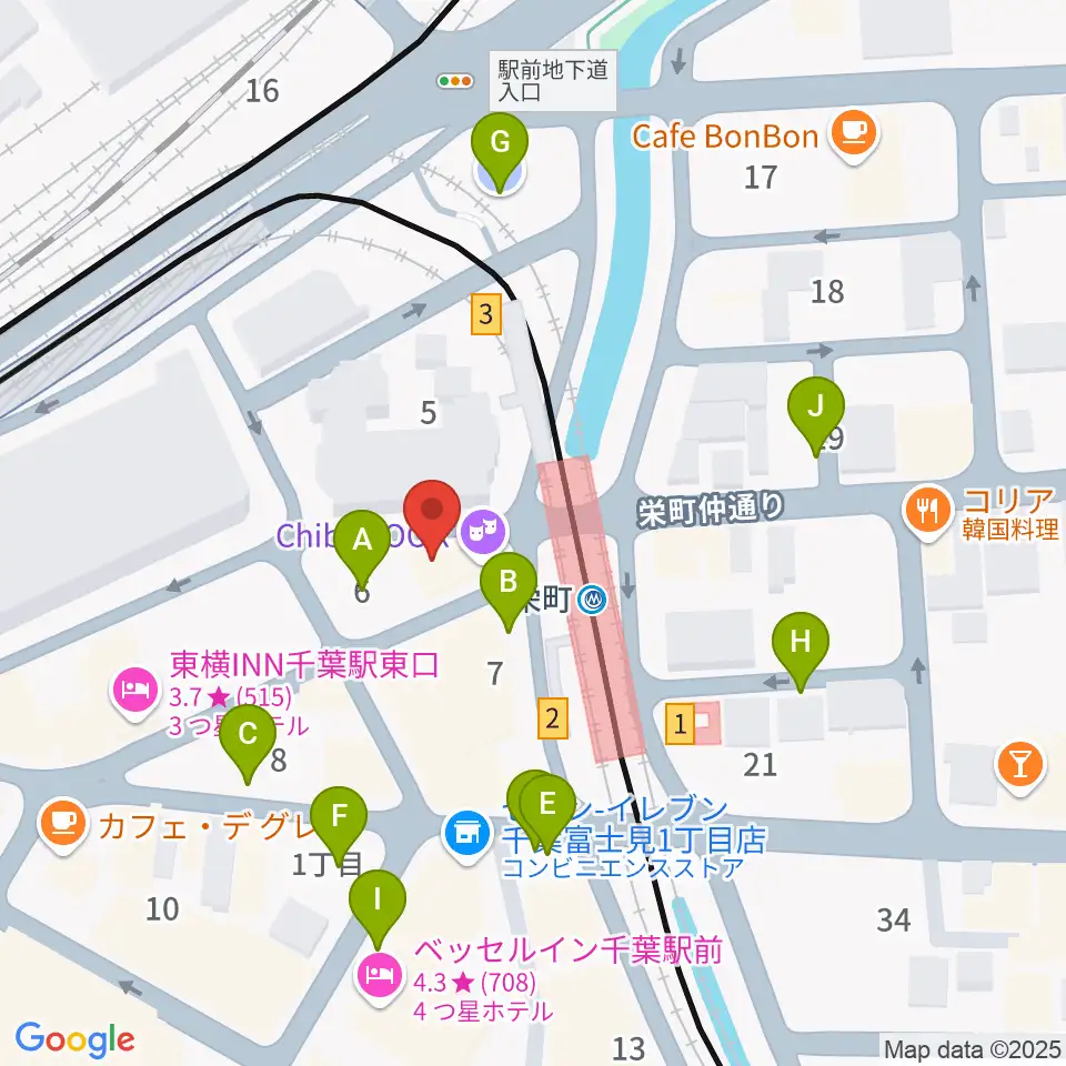 千葉LOOK周辺の駐車場・コインパーキング一覧地図
