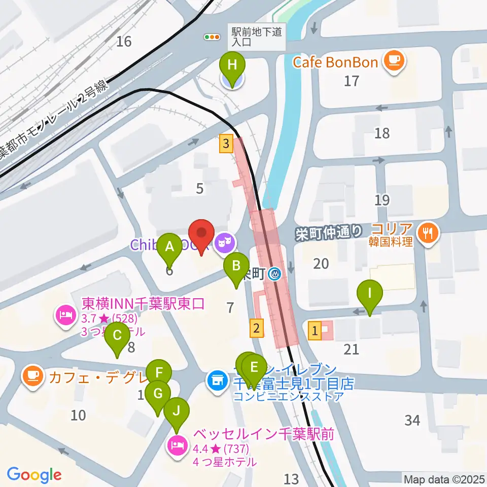 千葉LOOK周辺の駐車場・コインパーキング一覧地図