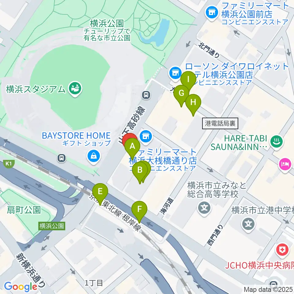 横浜セブンスアベニュー周辺の駐車場・コインパーキング一覧地図