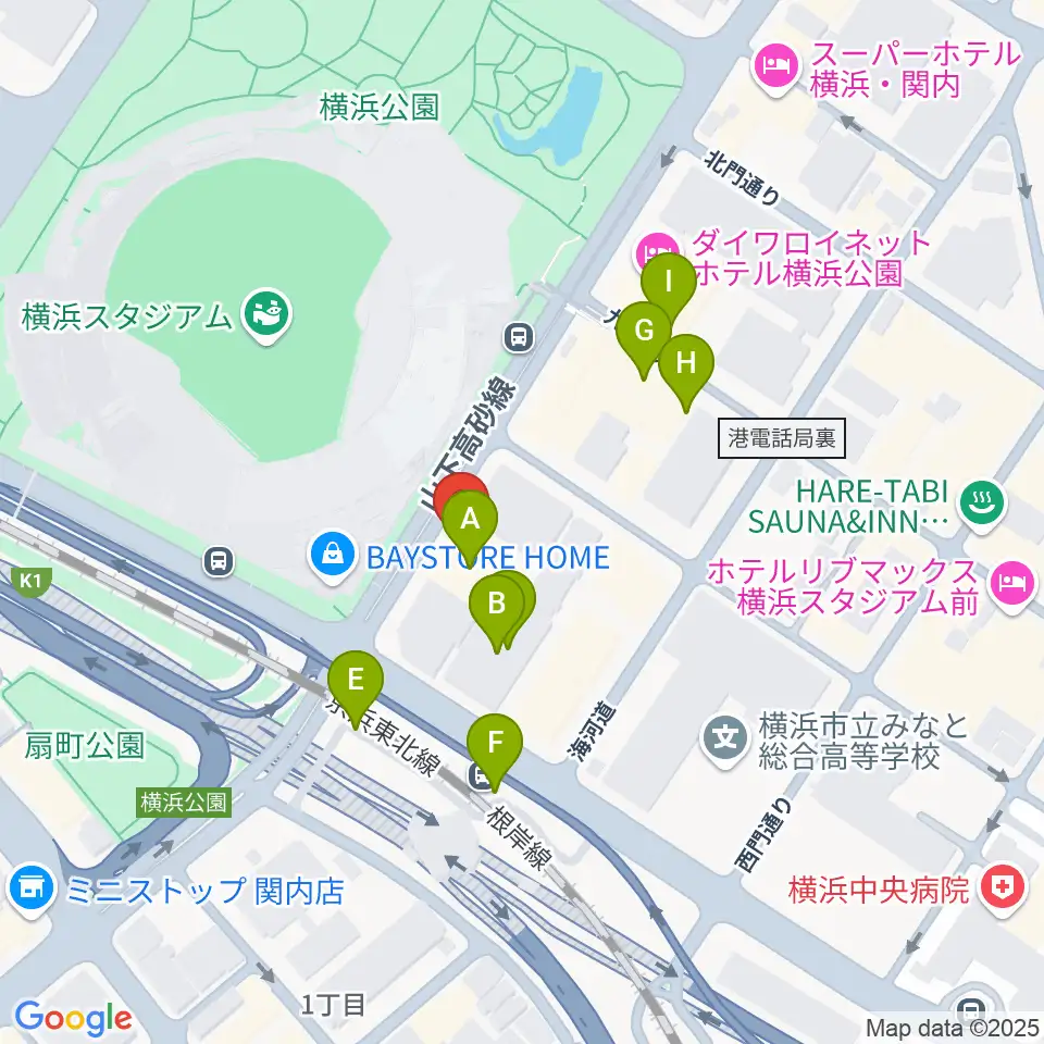 横浜セブンスアベニュー周辺の駐車場・コインパーキング一覧地図