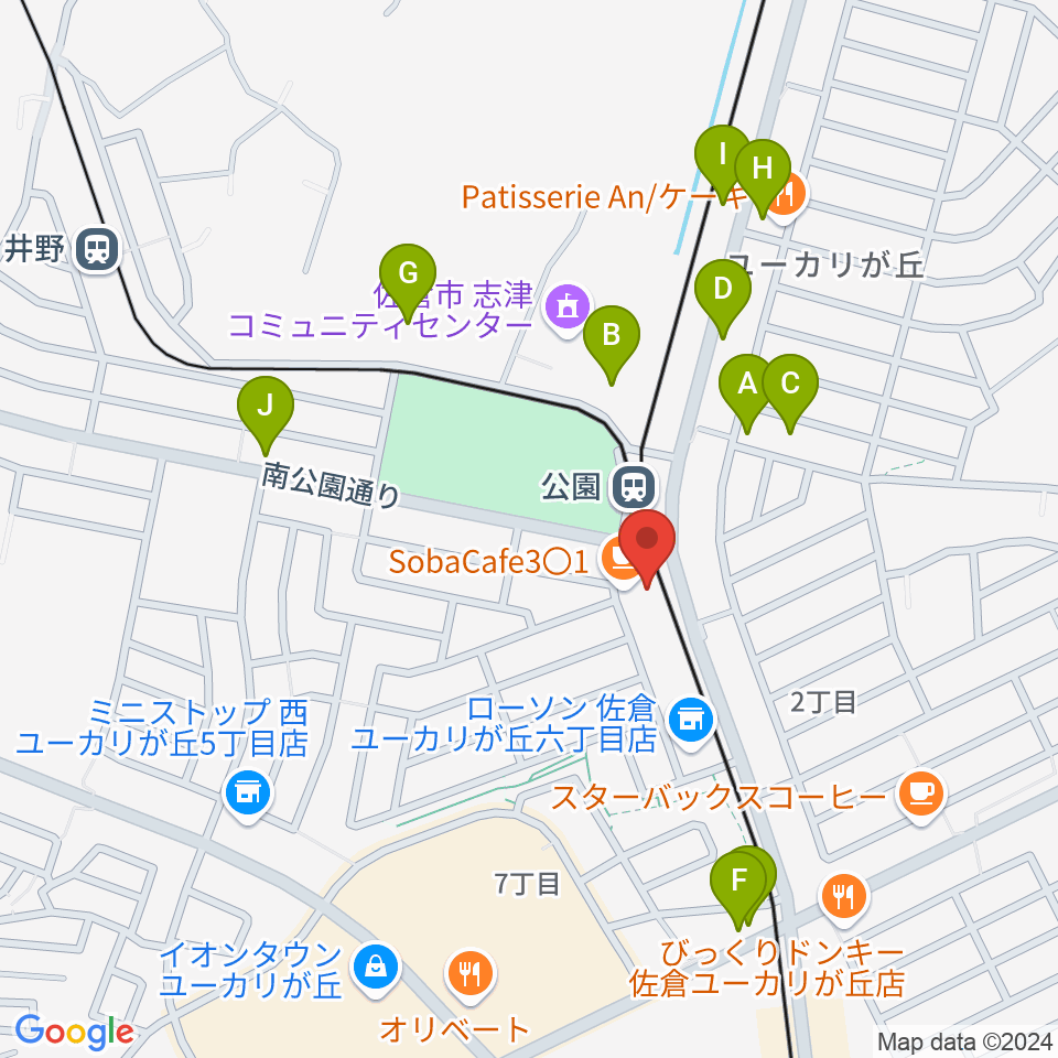 ユーカリが丘ヴァンガード周辺の駐車場・コインパーキング一覧地図