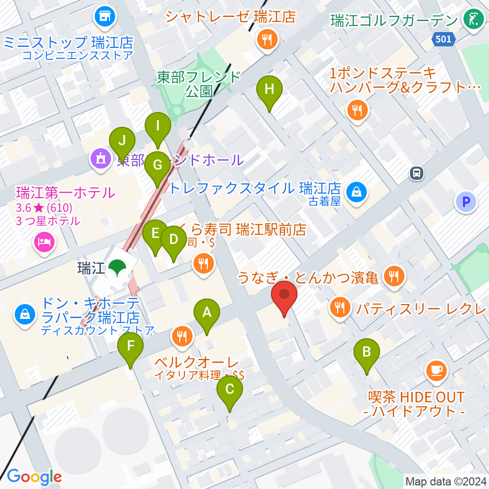 瑞江HOTコロッケ周辺の駐車場・コインパーキング一覧地図