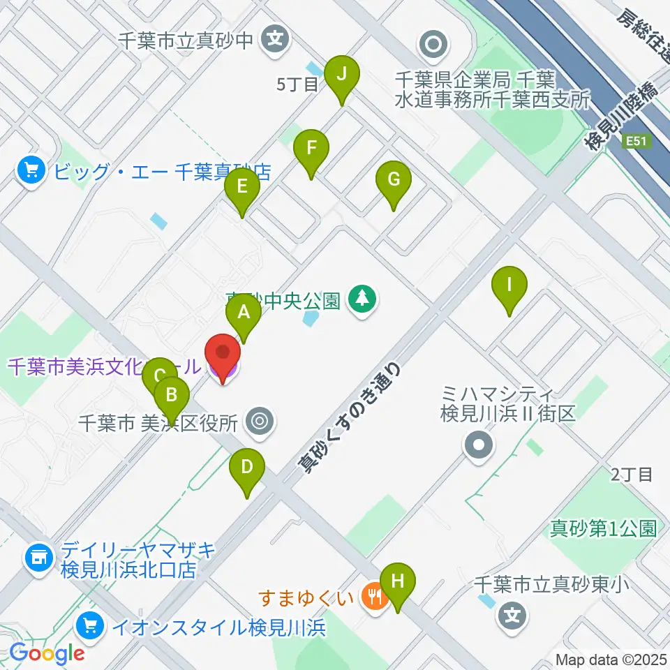 千葉市美浜文化ホール周辺の駐車場・コインパーキング一覧地図