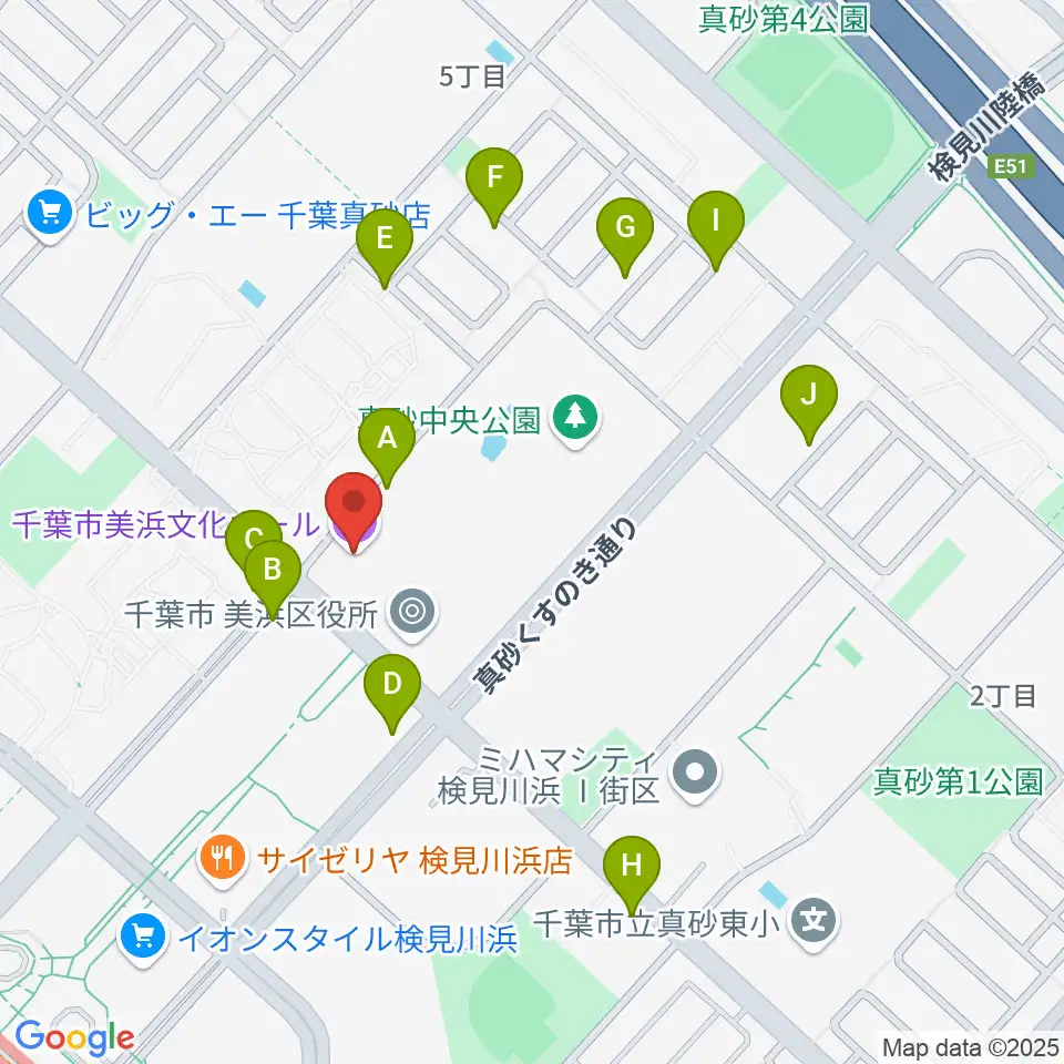 千葉市美浜文化ホール周辺の駐車場・コインパーキング一覧地図