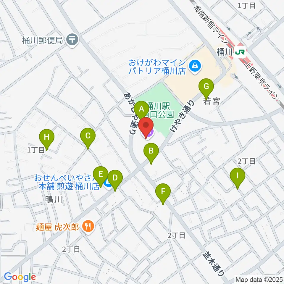 響の森 桶川市民ホール周辺の駐車場・コインパーキング一覧地図